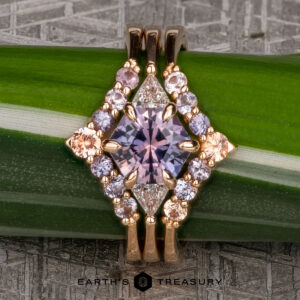 The "Melilai" Ring in 20k Pink Gold with 1.42-carat Montana sapphire, alongside the "Melilai" band in 20k pink gold