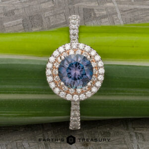 The "Victoria" Ring in 14k rose and white gold with 1.05-Carat Montana Sapphire