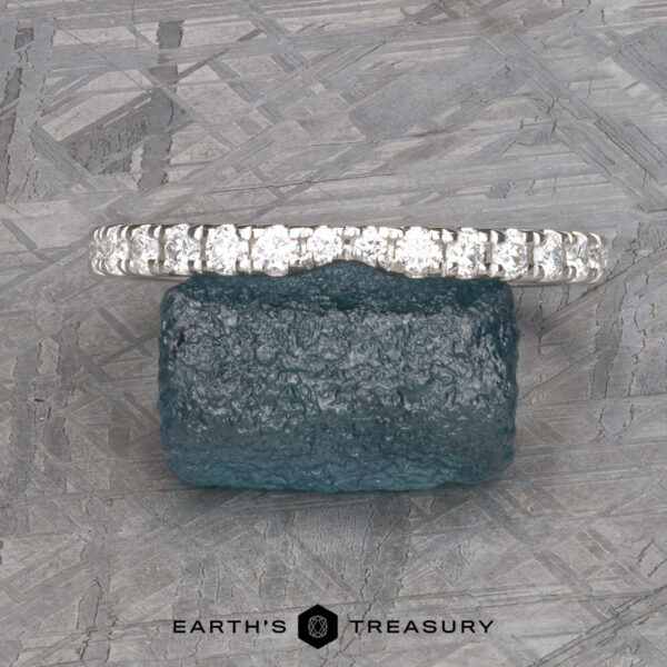 The Classic Pave Notched Diamond Band in platinum