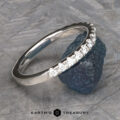 The Classic Pave Notched Diamond Band in platinum