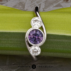 The "Maeve" ring in 14k white gold with 1.07-carat Montana sapphire