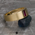 The "Kilauea" ring in 18k yellow gold, smooth and brushed