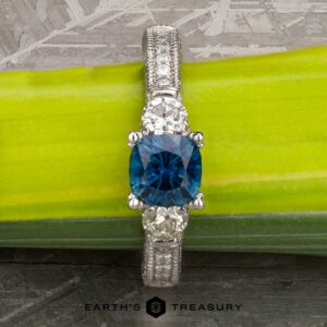 The "Isabella" Ring in platinum with 1.08-Carat Montana Sapphire