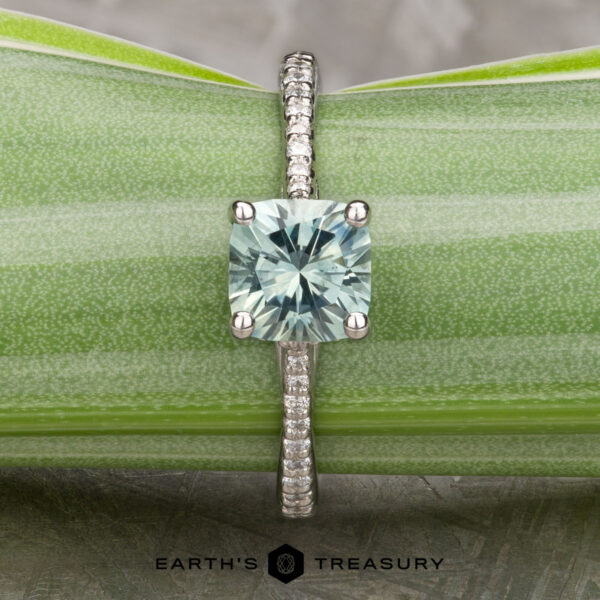 The Pave "Katya" ring in platinum with 1.60-Carat Montana Sapphire