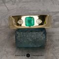 The "Hermes" ring in 14k yellow gold with 0.46-carat emerald