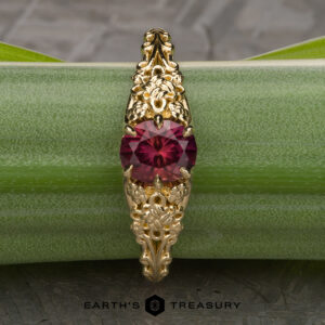 The “Guanyin” ring in 14k yellow gold with 1.34-carat Umba sapphire