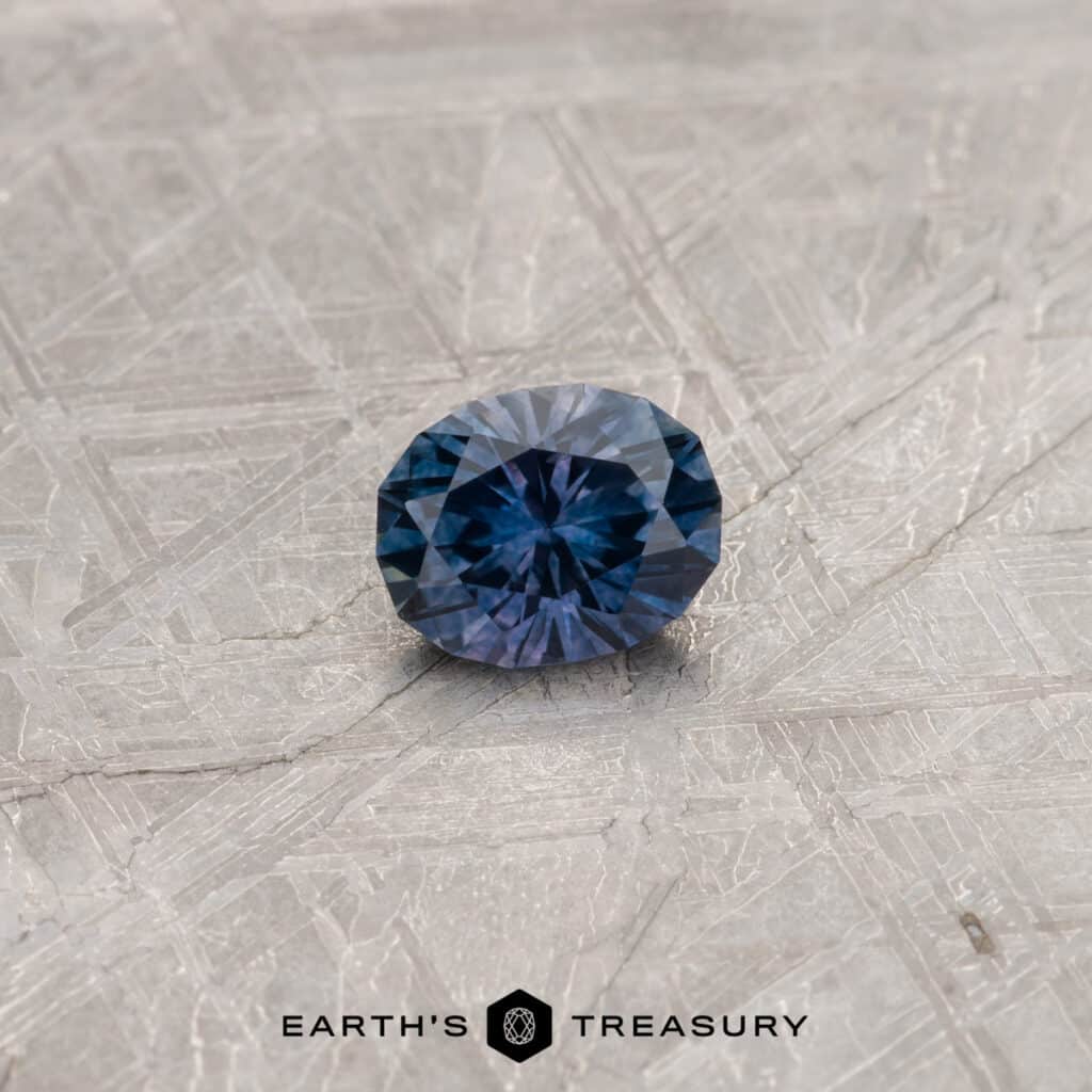 085 Carat Steely Deep Blue To Purple Color Change Montana Sapphire