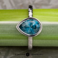 The Low-Profile "Emma" in 14k white gold, hammered and polished, with 1.84-Carat Aquamarine