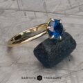 The Minimal "Anemone" ring in 14k yellow gold with 1.60-carat Montana sapphire