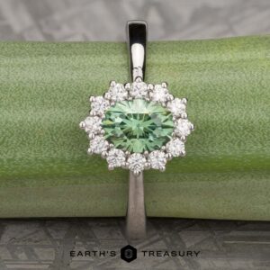 The "Vivian" ring in platinum with 1.02-Carat Demantoid Garnet