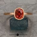 The Low-Profile "Emma" ring in 120k pink gold, hammered and brushed, with 1.77-Carat Oregon Sunstone