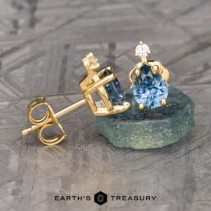 Premium Accented Pear-Cut Montana Sapphire Earrings (Heated)