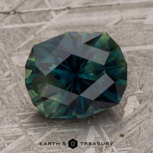 3.35-Carat Deep Blue-Green Particolored Australian Sapphire (Heated)