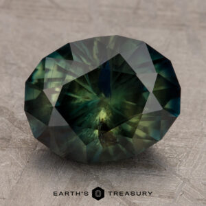 5.62-Carat Dark Green-Lime Green Particolored Australian Sapphire (Heated)